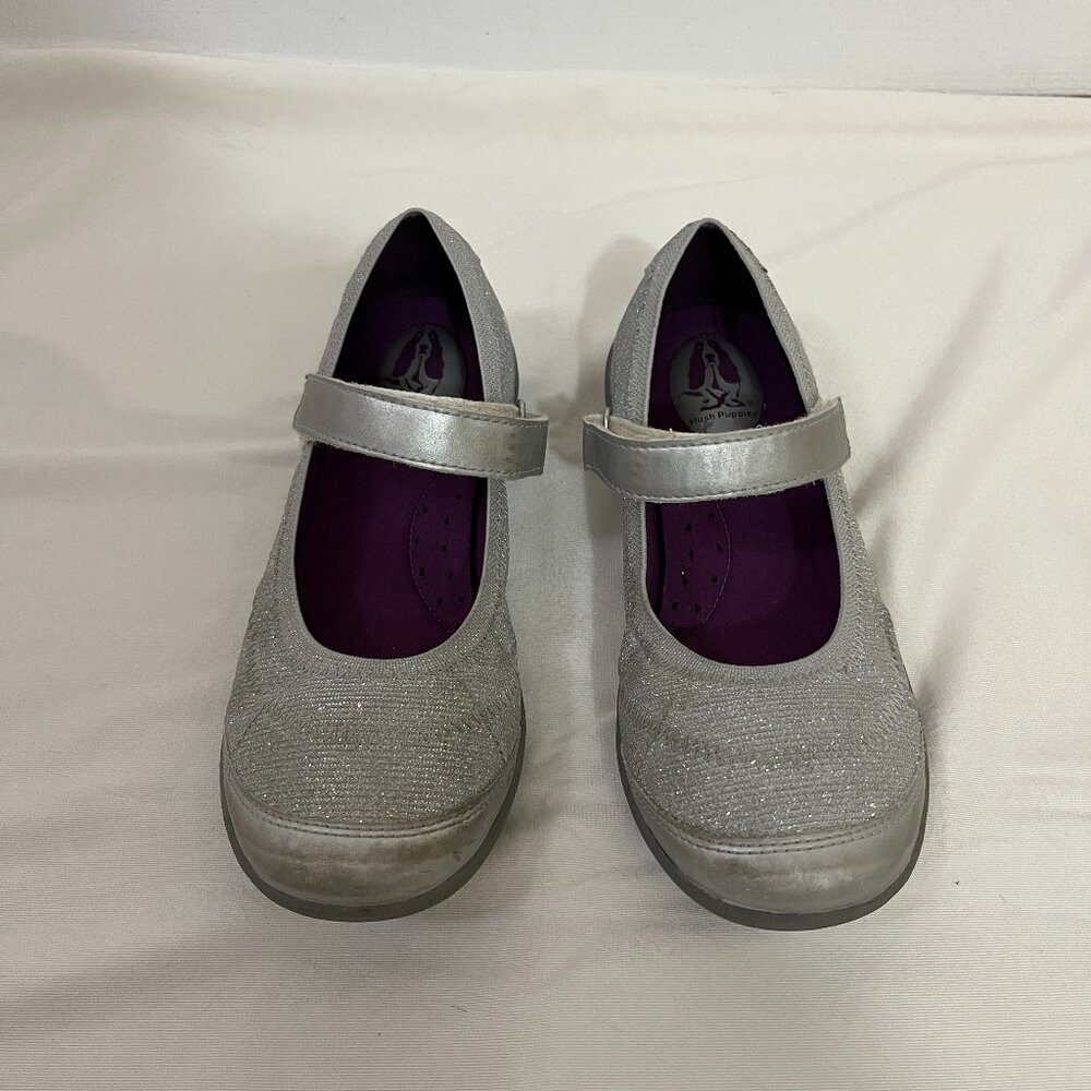 Hush Puppies Girls Reese Sport Sneaker Silver Size 3.5